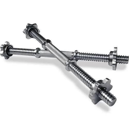 1 Inch Dumbbell Bars (Pair) – Stainless Steel, Cambered Handles, Chrome