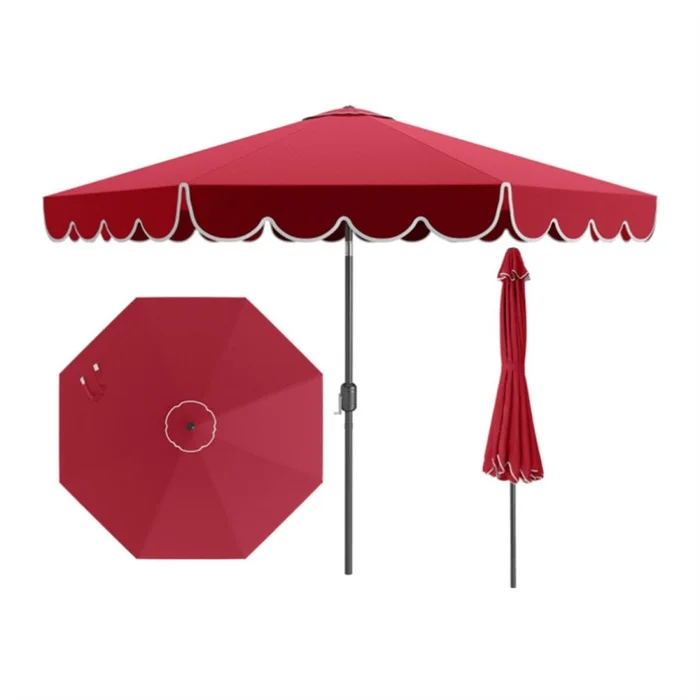 10 Feet Patio Umbrella with Crank Tilt Adjustment – Wine 98988045