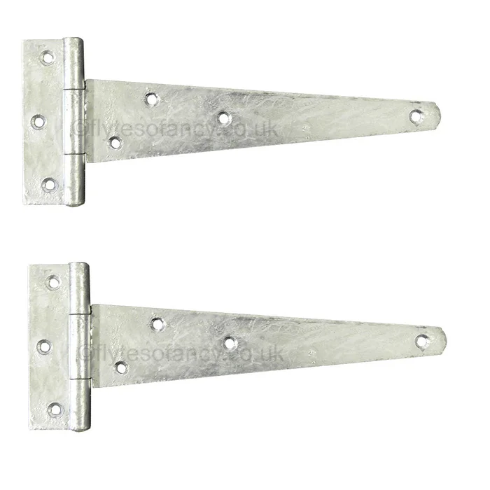 10in (250mm) Heavy Duty Galvanised Tee Hinges, pair