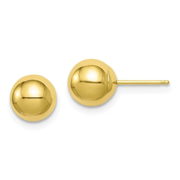10k Polished 7mm Ball Post Earrings