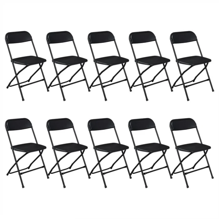 10pcs Injection Molding Classic Garden Plastic Folding Chair Black 96179207