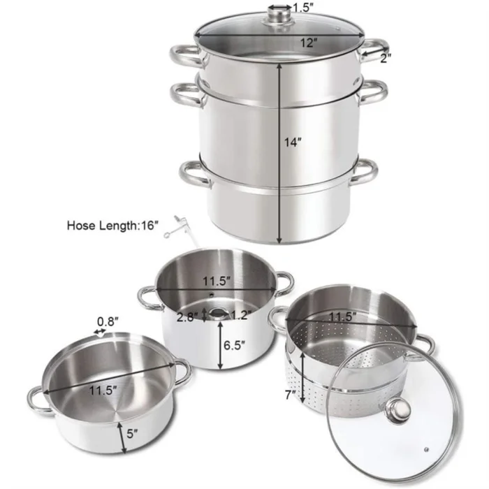 11-Quart Stainless Steel Fruit Juicer Steamer 70178961
