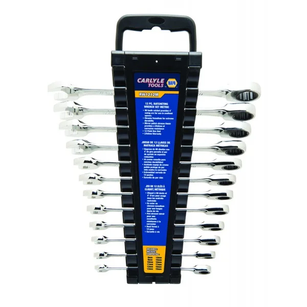 12PC RATCHET SPANNER SET 12PT 8-19MM