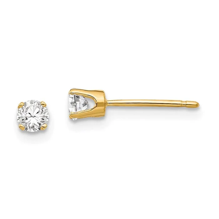 14k 3.25mm Cubic Zirconia stud earring