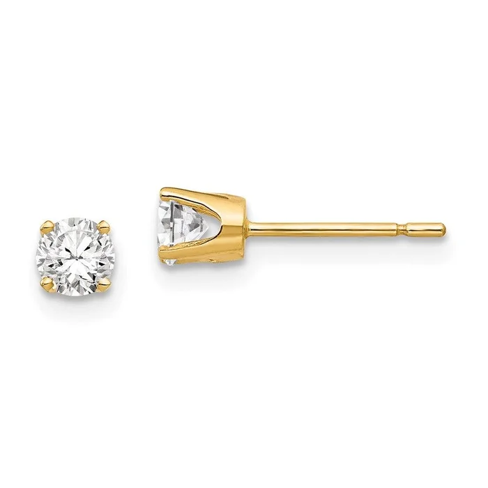14k 3.75mm CZ stud earrings