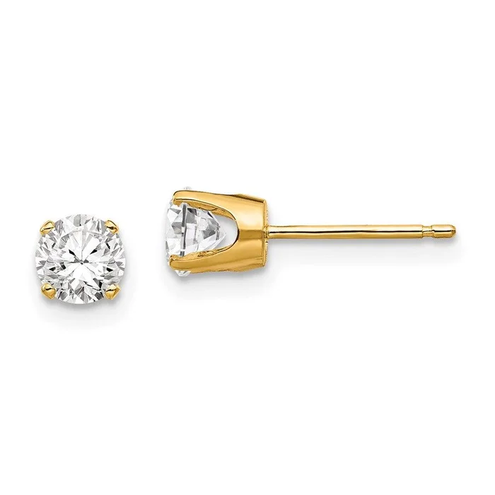 14k 4.5mm CZ stud earrings