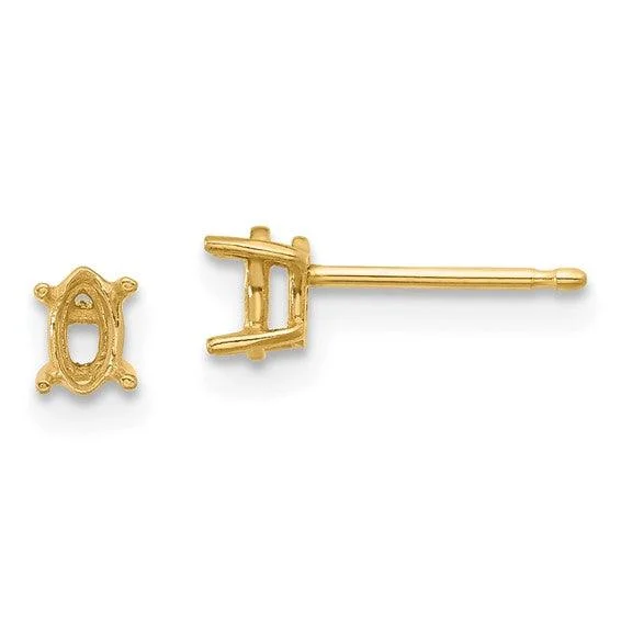 14k 5×2.5 Marquise Earring Mountings No Stones Included No Backs