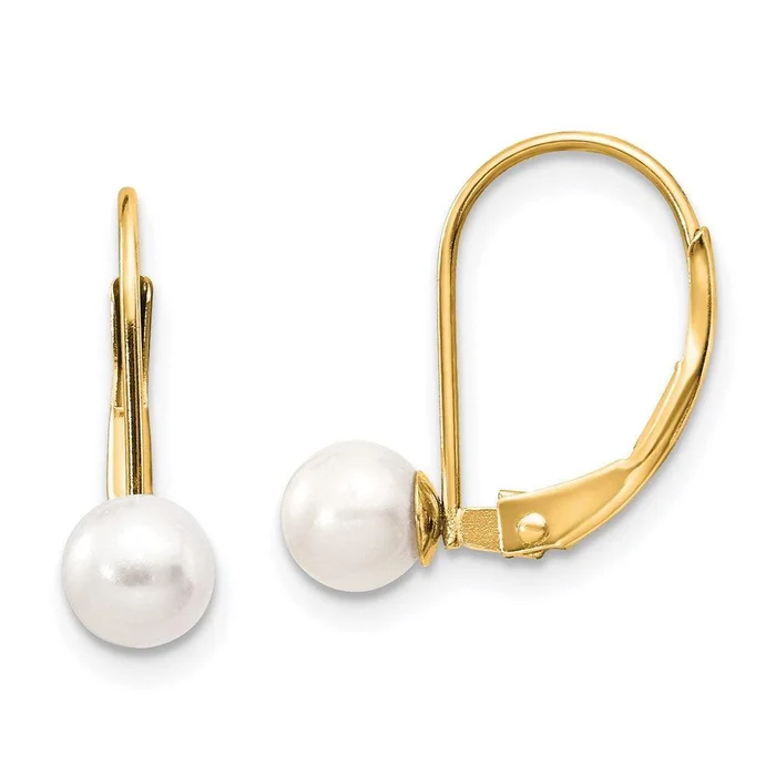 14k 5-5.5mm Pearl Leverback Earring Mounting