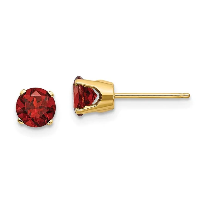 14k 5mm Garnet Earrings – January