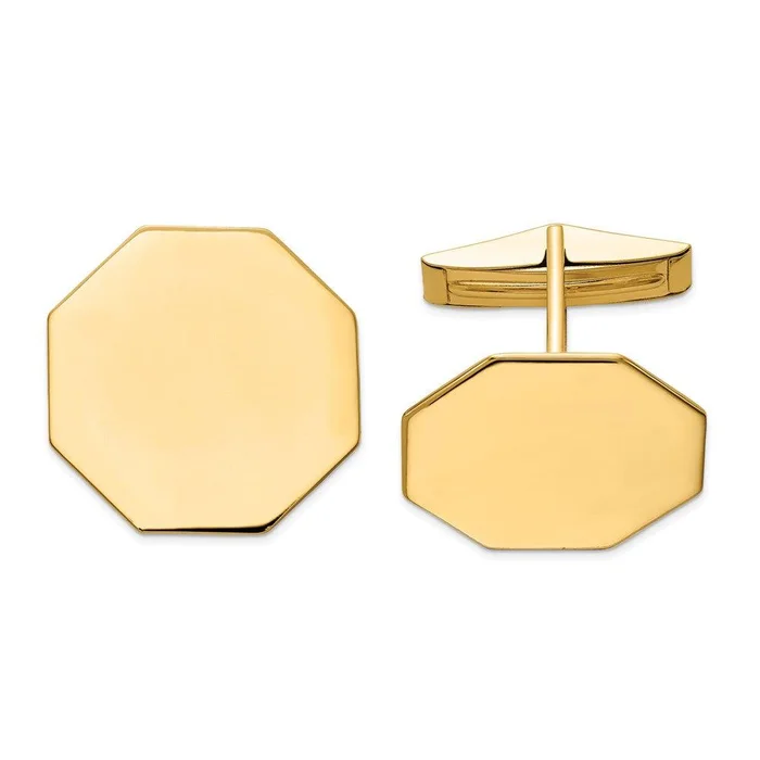 14K Octagon Cuff Links