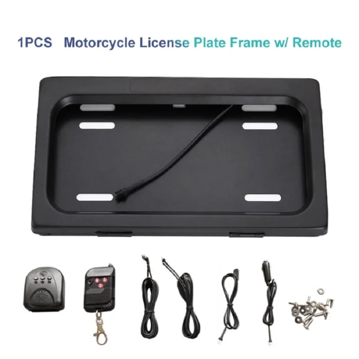 1Pcs Motorcycle Front Or Rear Electric Remote Control License Plate Holder Kit Ignitor Interface for 42462347