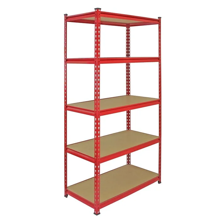 5 Monster Racking Z-Rax Warehouse Storage Garage Shelving Unit, 360kg/shelf, Red, 90 x 183 x 45cm