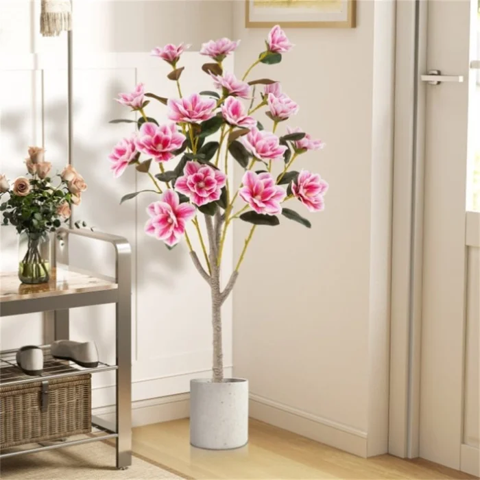 ﻿ 51″ Artificial Magnolia Tree With 18 Magnolia Flowers 55616831