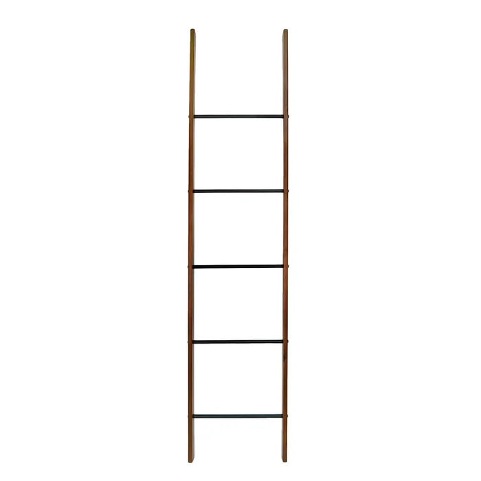 6.4ft. Metal & Wood Decorative Leaning Ladder