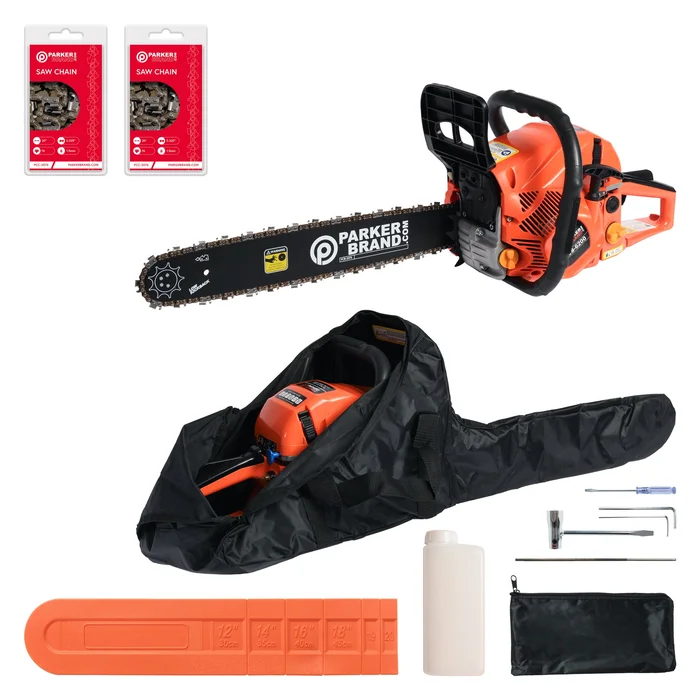 62cc Petrol Chainsaw – 20” Bar & 2 x Chains + More
