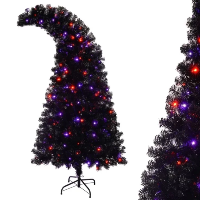6FT Artificial Christmas Tree LED Light, Pre-Lit Curved Shape Artificial Whimsical Xmas Tree 62077619