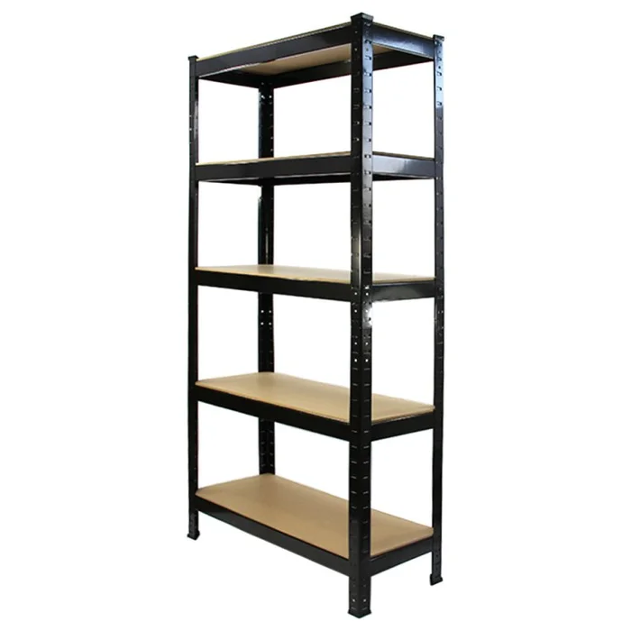 75cm Wide Racking Garage Storage Shelving Heavy Duty 5 Tier Shelf Unit 75cm x 30cm x 150cm (2, Black)