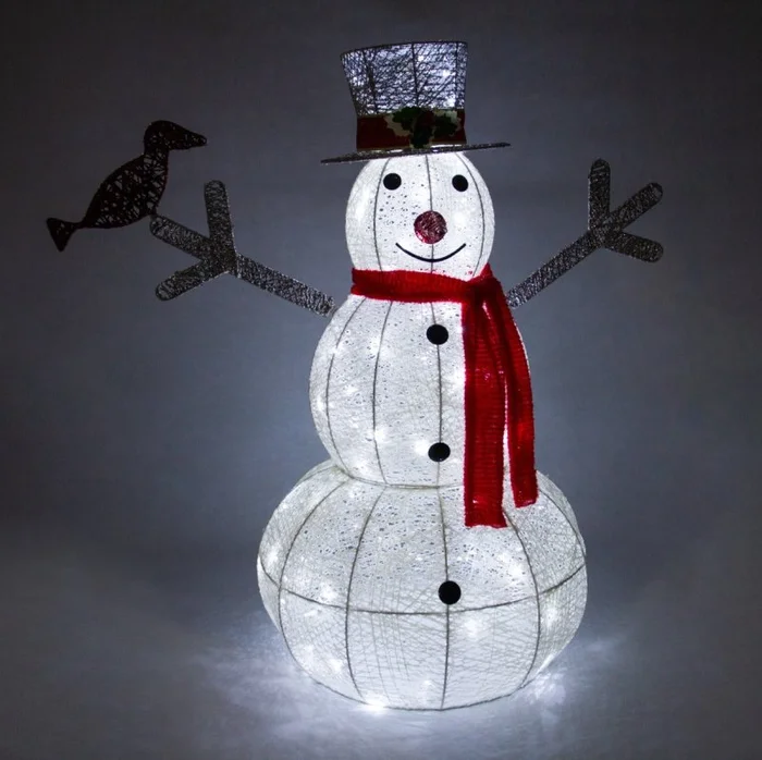 89 cm Light Up Snowman Outdoor 100 Cool White LED 6h/18h timer 12m clear cable