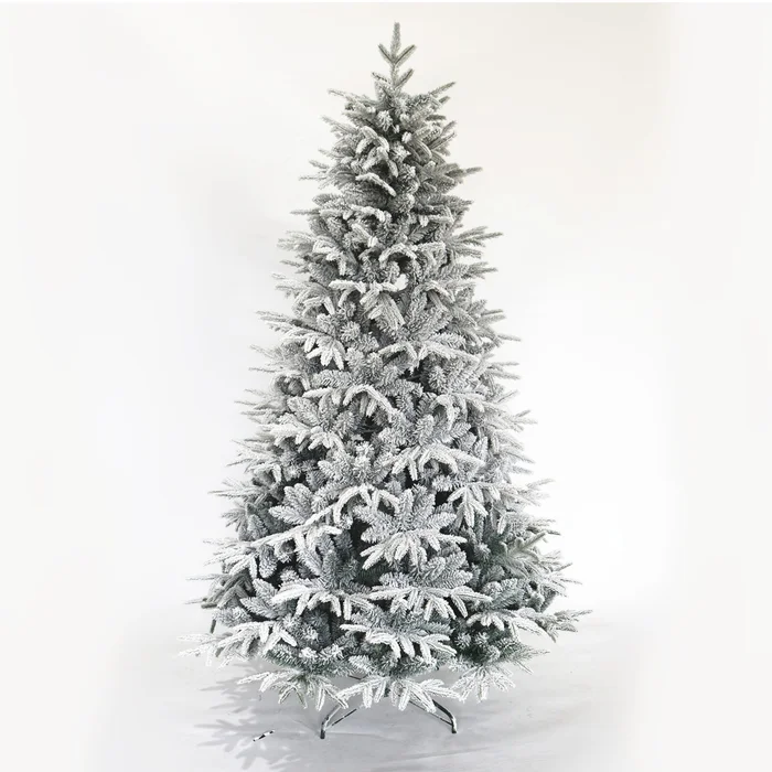 AAZJ 7-ft Pine Flocked White Artificial Christmas Tree