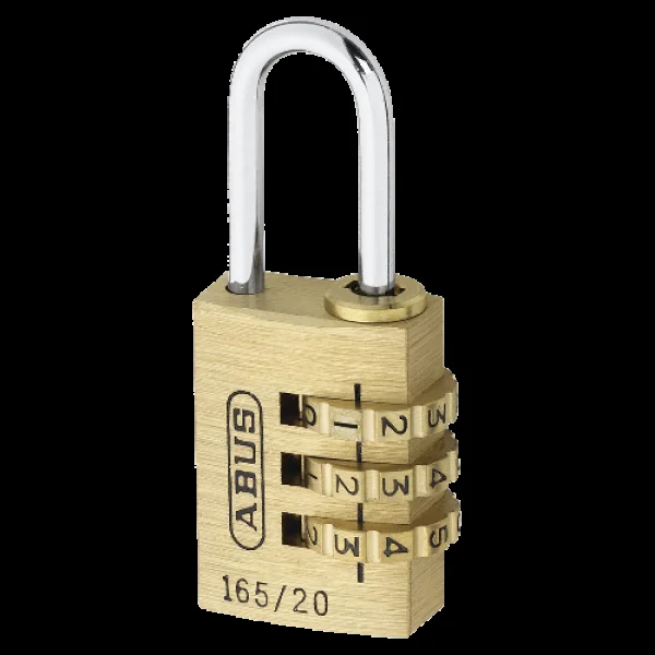 ABUS 165 Series Brass Combination Open Shackle Padlock 20mm 165/20 – Steel