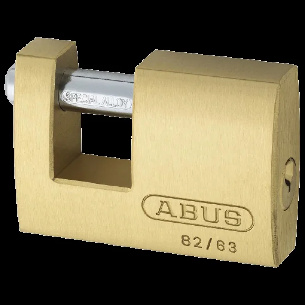 ABUS 82 Series Brass Sliding Shackle Shutter Padlock 63mm Keyed To Differ 82/63 – Hardened Steel