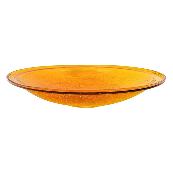ACHLA Designs Crackle Glass Birdbath Bowl – Mandarin