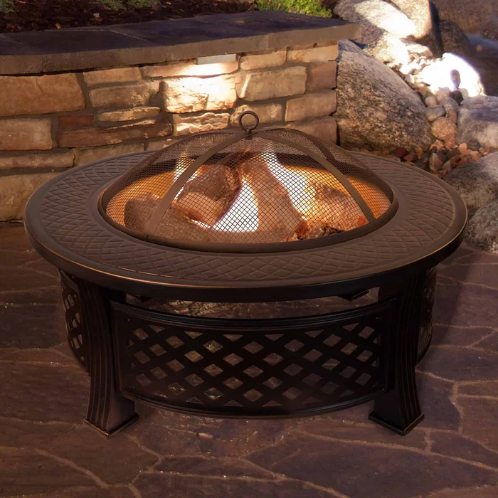 Adriana 20.5” H x 32” W Steel Wood Burning Outdoor Fire Pit
