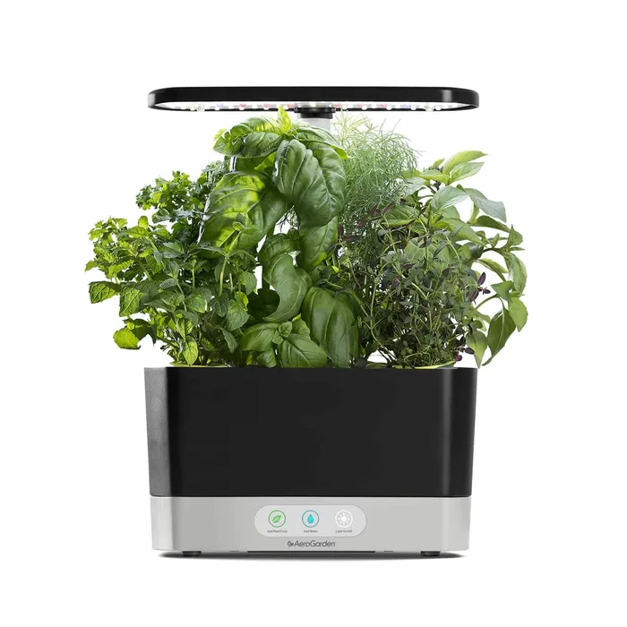 AeroGarden Harvest with Gourmet Herb Seed Pod Kit – Hydroponic Indoor Garden, Black