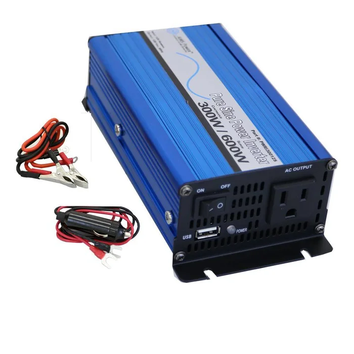 AIMS POWER PWRI30012S 300-Watt Pure Sine Inverter 12-Volt DC to 120-Volt AC