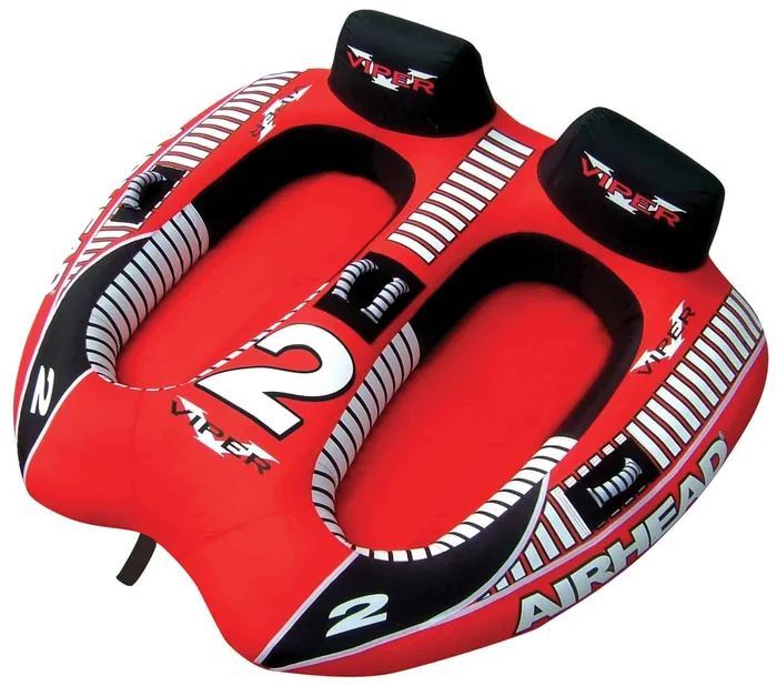 AIRHEAD AHVI-F2 Viper 2 Double Rider Cockpit Inflatable Towable Lake Water Tube