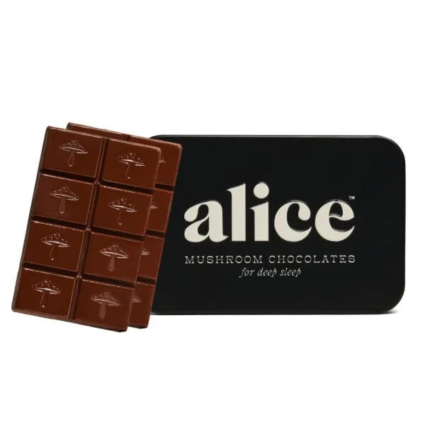 Alice Mushrooms Nightcap, Mushroom Chocolates, Supports Deep Sleep, Calm Mind, and Stress Relief – Magnesium, Zinc