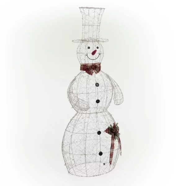 Alpine Corporation 71-in Snowman Light with White LED Lights