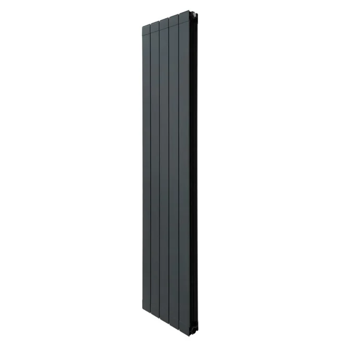 Aluminium Designer Radiator 1800mm x 395mm Vertical Double Flat Panel Column Lightweight Modern Central Heating Heater Matt Anthracite Grey Kitchen Living Room FREE Cleaning Brush Fixing Kit Brackets