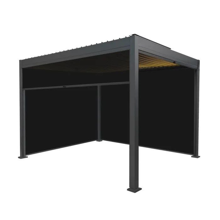Aluminium Pergola With Anthracite Blinds & LED Lights – 3m x 3m