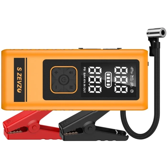 （Amazon: Prohibited,No weekend orders.）S ZEVZO 4000A Car Jump Starter with Air Compressor, 150PSI 11169263