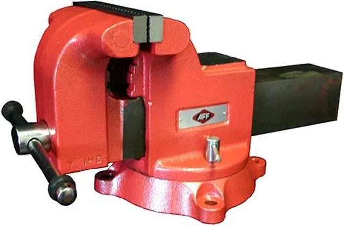 American Forge and Foundry General Duty Swivel Bench Vise, 8 In. Maximum Opening, 4 In. Throat Depth