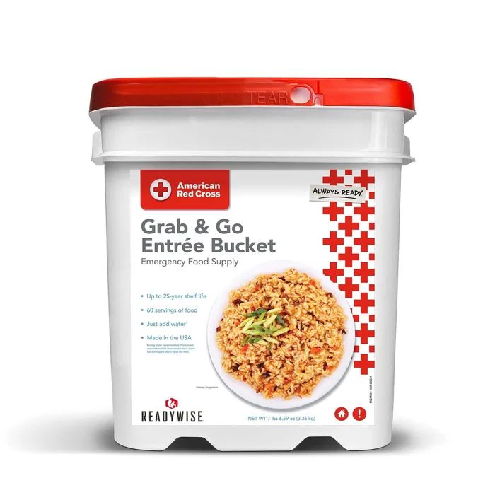 American Red Cross 60 Serving Emergency Meal Food Supply – Bucket