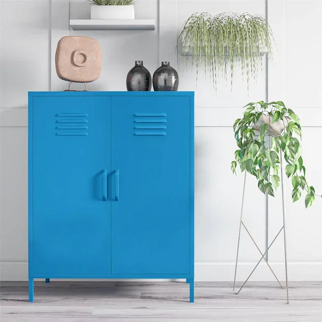 Ameriwood Home Cache 43.43-in W x 39.96-in H x 15.75-in D Steel Full Storage Lockers, Blue Cabinet
