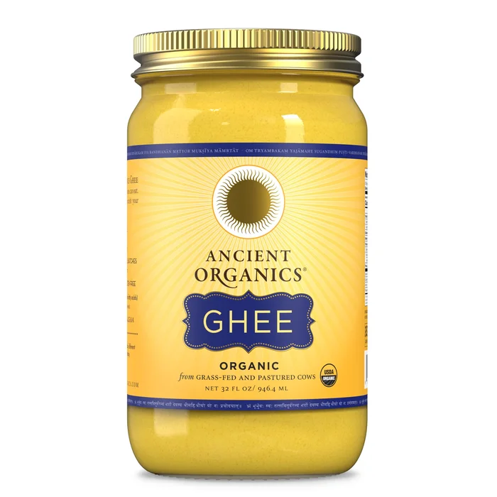 Ancient Organics Ghee, Organic Grass Fed Ghee Butter – Gluten Free Ghee, Clarified Butter, Vitamins & Omegas – 32 Fl Oz (Pack of 1)