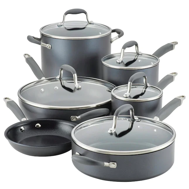 Anolon Advanced Home 11pc Hard Anodized Nonstick Cookware Set, Moonstone