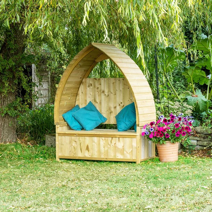 Arched Garden Arbour with Storage Seat