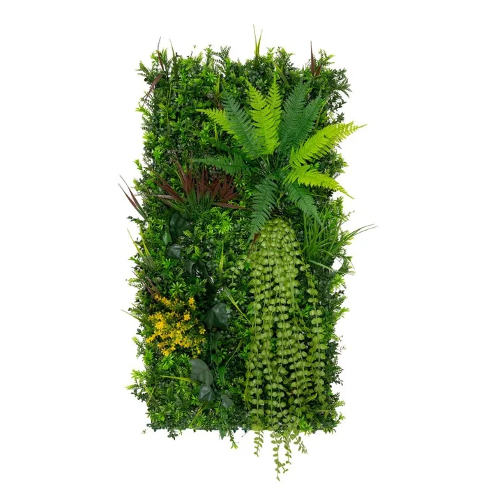 Artificial Plant Wall Panel 50 x 100cm Alina Living Foliage Greenery Tiles Indoor Outdoor Weather & UV Resistant Grass Fence Faux Hedge Privacy Backdrop Garden Home Decor Snap & Lock Fixings Included