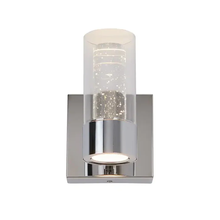 Artika VAN1-RT Essence 4.3 in. 1-Light Chrome LED Modern Indoor Wall Sconce with Bubble Glass for Hallway and Bathroom