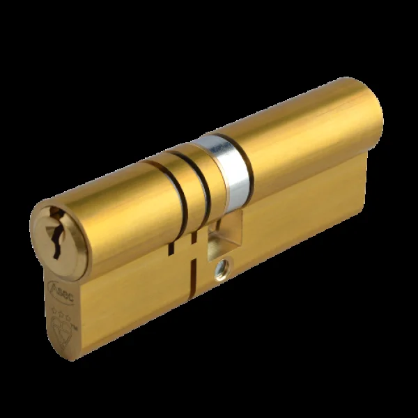 ASEC Kite Elite 3 Star Snap Resistant Double Euro Cylinder 85mm 35Ext/50 30/10/45 Keyed To Differ – Satin Brass