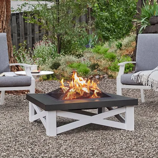 Austin 15.5” H x 33.63” W Steel Wood Burning Outdoor Fire Pit with Lid