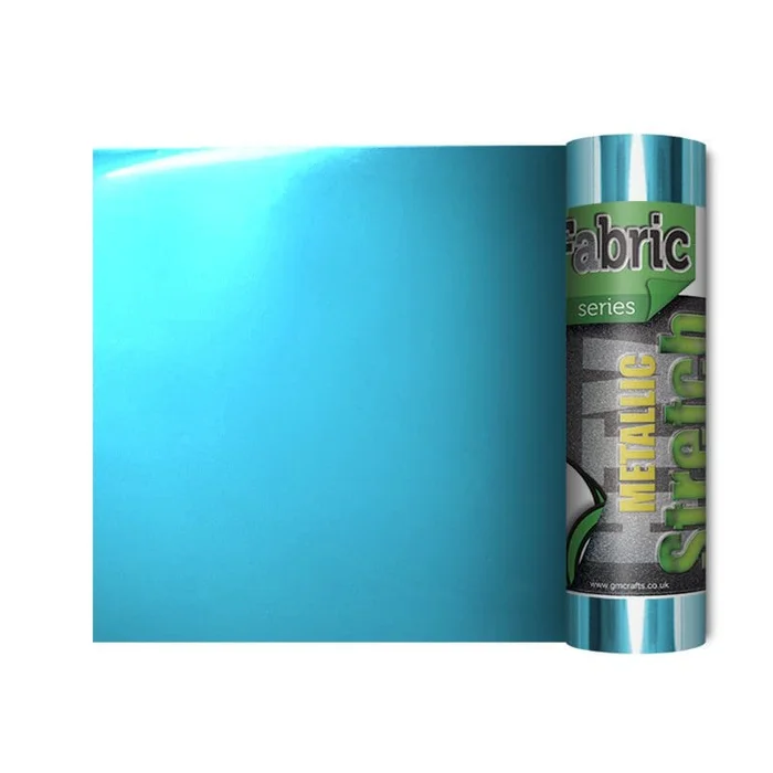 Azure Blue Metallic Stretch HTV 140mm x 500mm