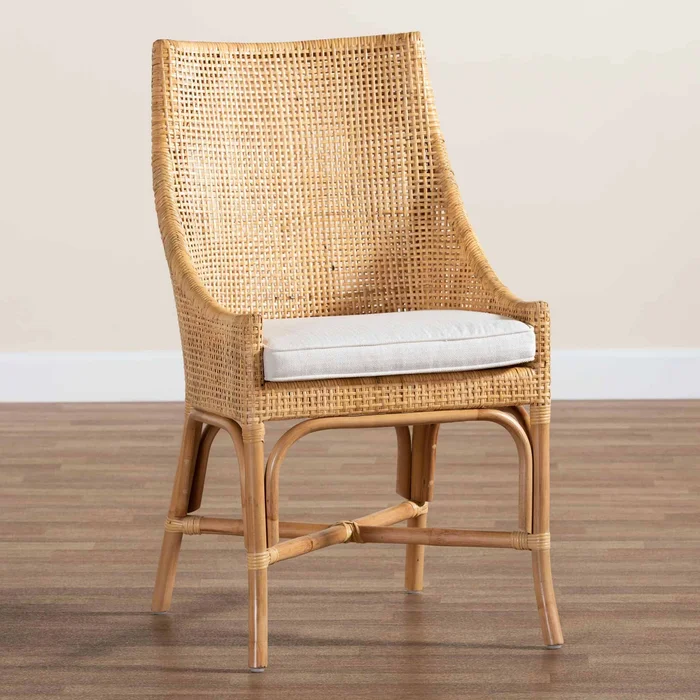 Baxton Studio Bella Natural Brown Rattan Dining Chair