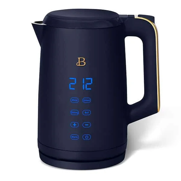 Beautiful 1.7-Liter Electric Kettle 1500 W with One-Touch Activation, Starry Night by Drew Barrymore, Blue