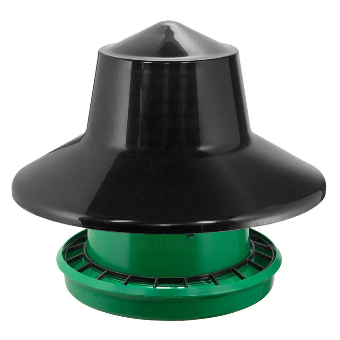 BEC King 25kg Poultry Feeder with Rainhat & Anti-waste Grid