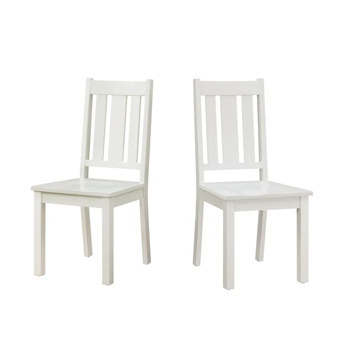 Better Homes & Gardens Bankston Wood Dining Chair, Set of 2, White, Indoor
